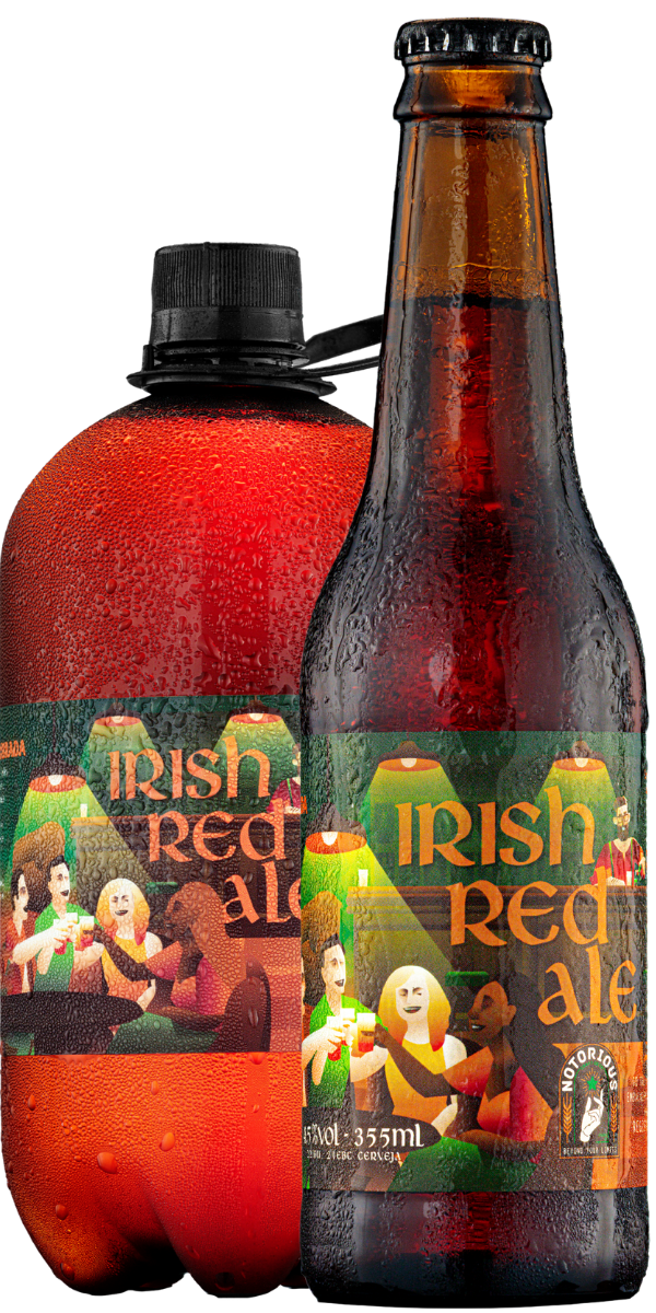 A Cerveja Irish Red Ale Notorious é uma homenagem à tradição irlandesa de criar cervejas marcantes e acolhedoras. Com sua cor cobre avermelhada e corpo médio, revela notas sutis de caramelo e um amargor delicado que equilibra perfeitamente cada gole. Uma receita clássica reinterpretada com alma artesanal.